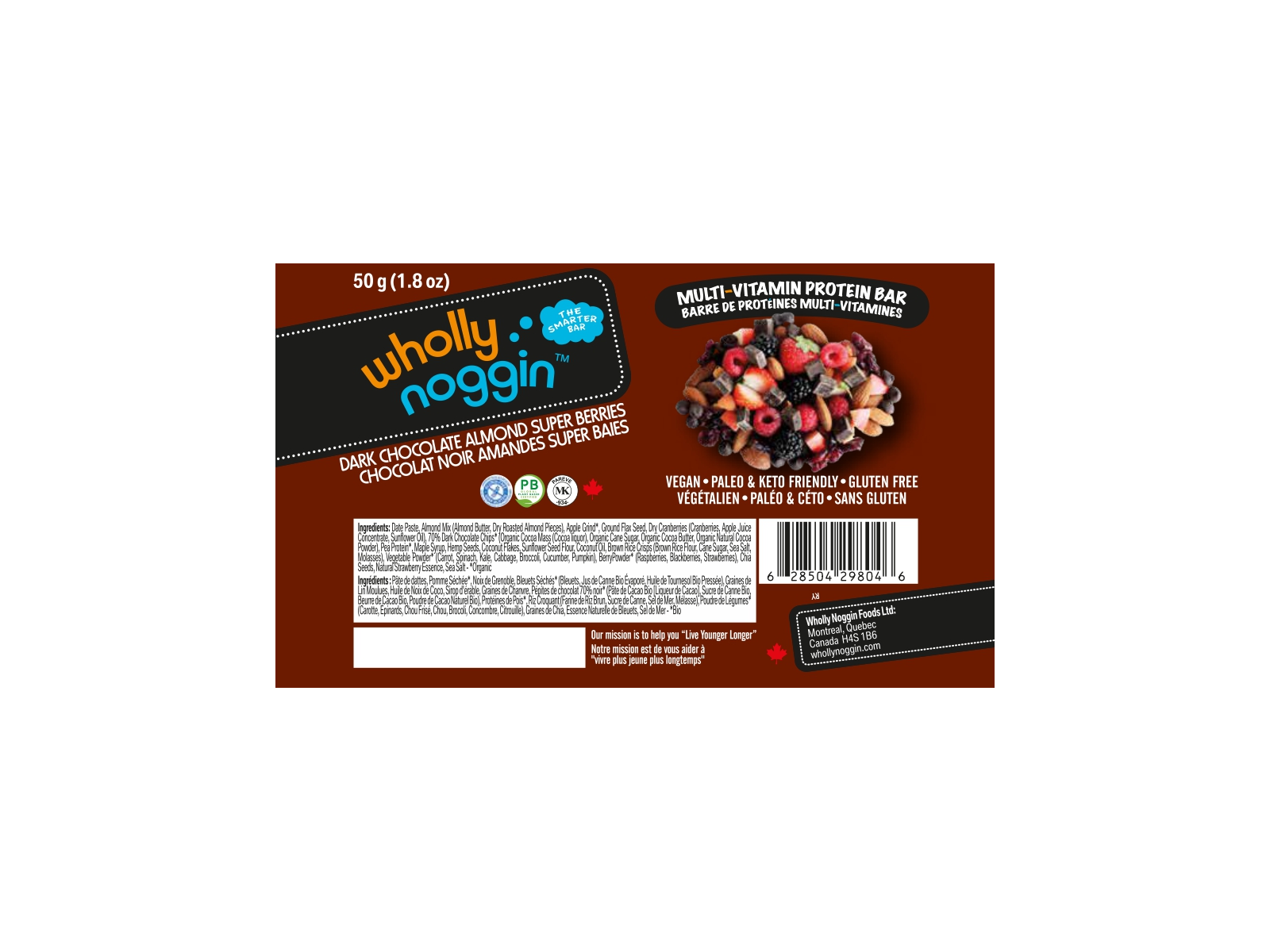 Dark Chocolate Almond Super Berries Bar